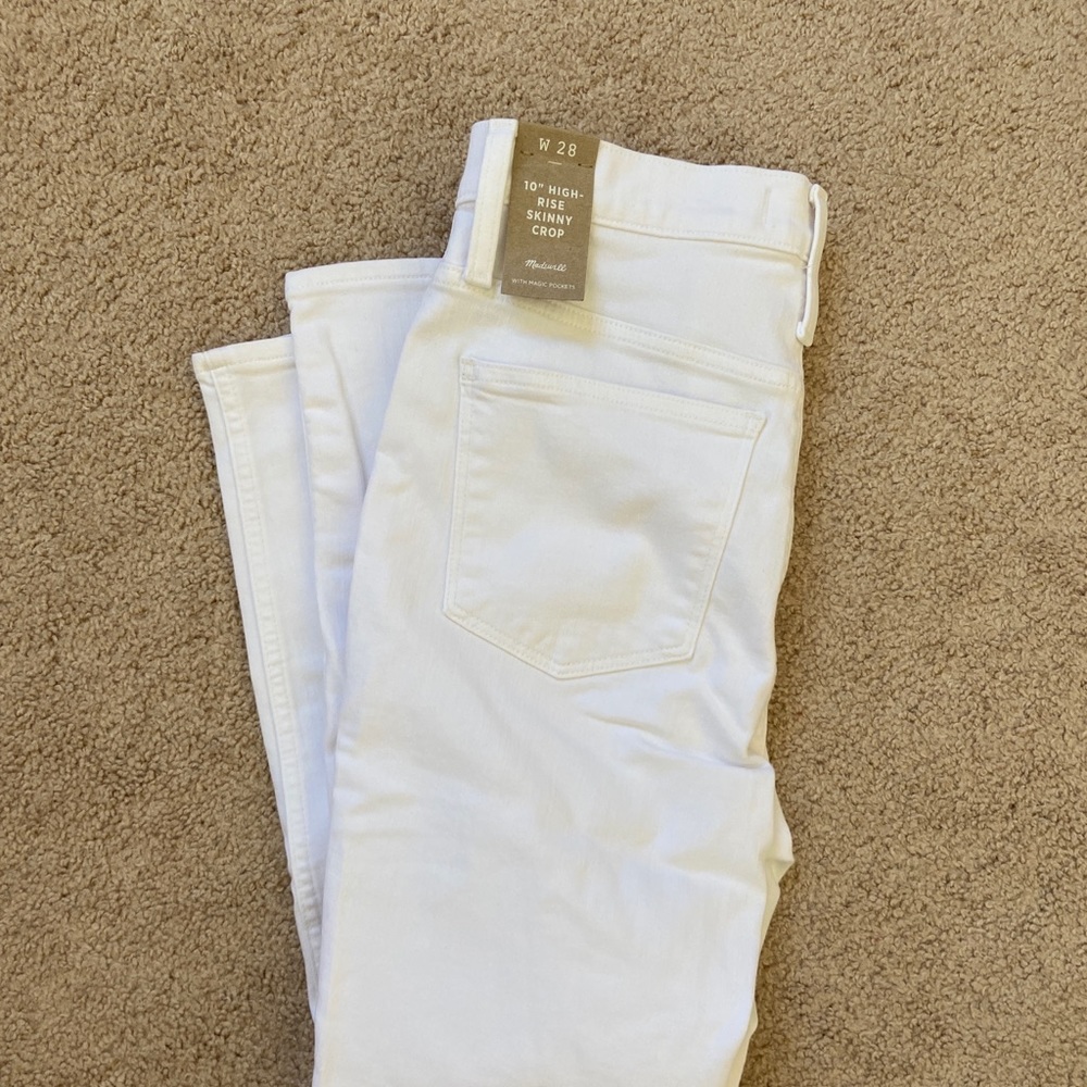 Madewell NWT sz28 white 10” high rise skinny crop
